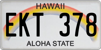 HI license plate EKT378