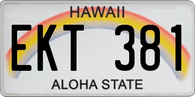 HI license plate EKT381