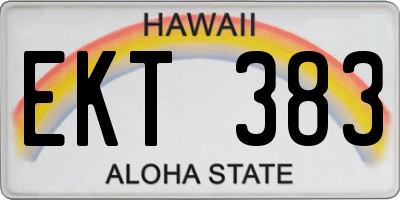 HI license plate EKT383