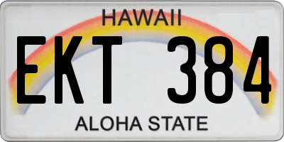 HI license plate EKT384
