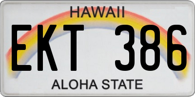 HI license plate EKT386