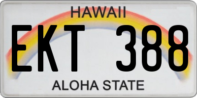 HI license plate EKT388