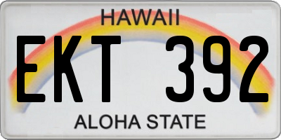 HI license plate EKT392