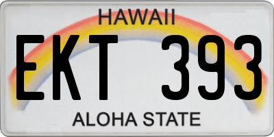 HI license plate EKT393