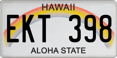HI license plate EKT398