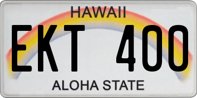 HI license plate EKT400
