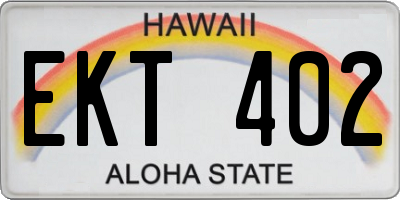 HI license plate EKT402