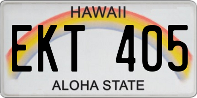 HI license plate EKT405