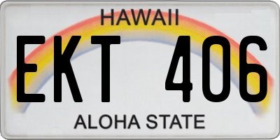 HI license plate EKT406