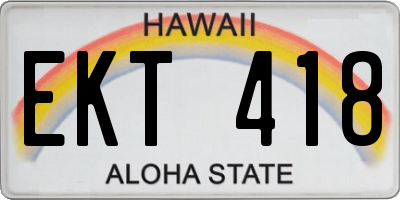 HI license plate EKT418