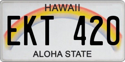 HI license plate EKT420