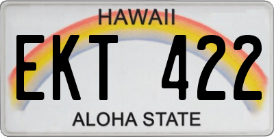 HI license plate EKT422