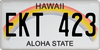 HI license plate EKT423