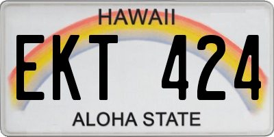 HI license plate EKT424