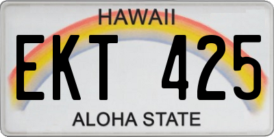 HI license plate EKT425