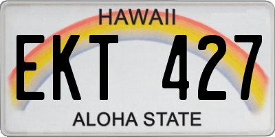 HI license plate EKT427