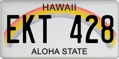 HI license plate EKT428