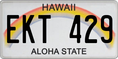 HI license plate EKT429