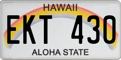 HI license plate EKT430