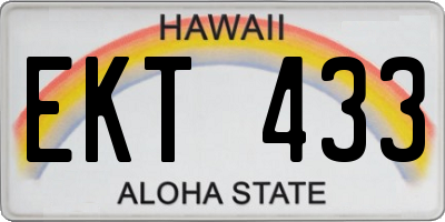 HI license plate EKT433