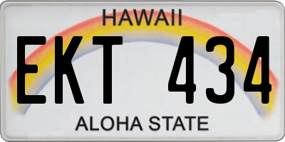 HI license plate EKT434