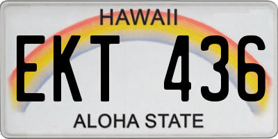 HI license plate EKT436