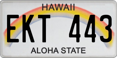 HI license plate EKT443
