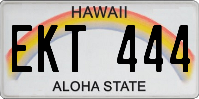 HI license plate EKT444