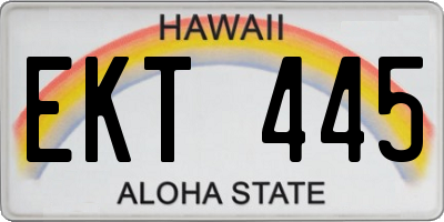 HI license plate EKT445