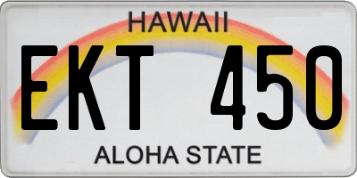 HI license plate EKT450