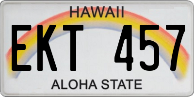 HI license plate EKT457