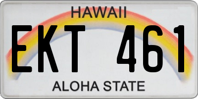 HI license plate EKT461