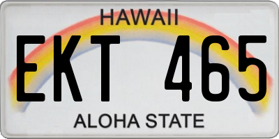HI license plate EKT465