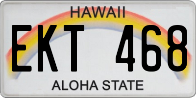 HI license plate EKT468