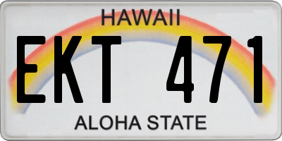 HI license plate EKT471