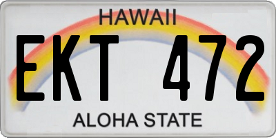 HI license plate EKT472