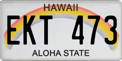 HI license plate EKT473