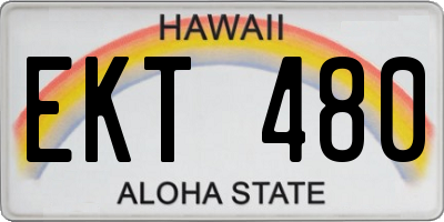 HI license plate EKT480