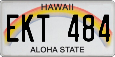 HI license plate EKT484
