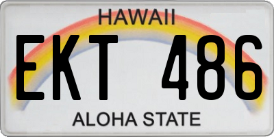 HI license plate EKT486