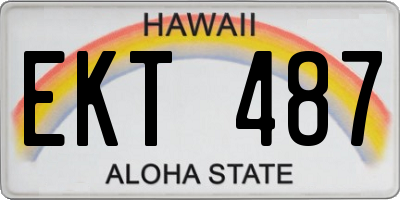 HI license plate EKT487