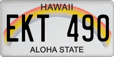 HI license plate EKT490