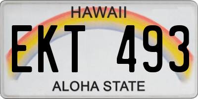 HI license plate EKT493