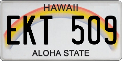 HI license plate EKT509