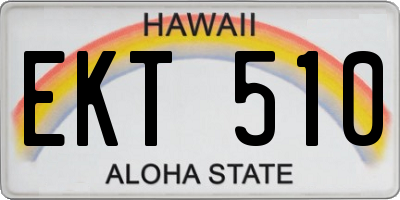 HI license plate EKT510