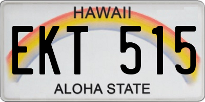 HI license plate EKT515