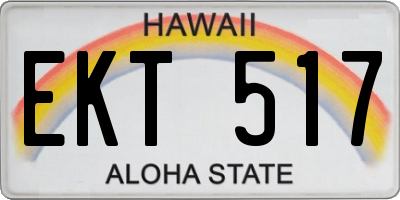HI license plate EKT517
