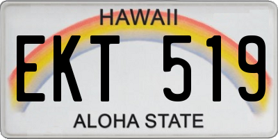 HI license plate EKT519