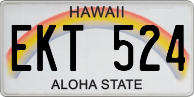 HI license plate EKT524