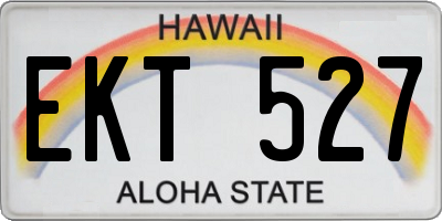 HI license plate EKT527